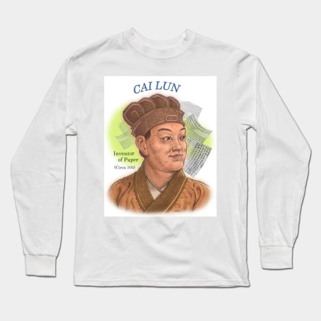 Cai Lun, Inventor of Paper Long Sleeve T-Shirt by eedeeo